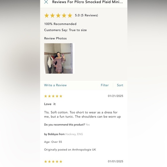 NWT new medium Anthropologie pilcro smocked red plaid mini dress ruffle tartan - Picture 12 of 17